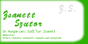 zsanett szutor business card